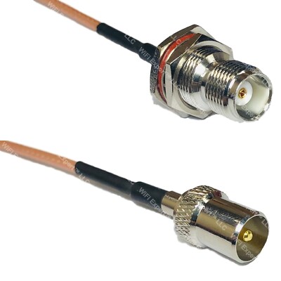 RG316 TNC FEMALE BULKHEAD to DVB TV Pal Male RF Cable Rapid-SHIP LOT