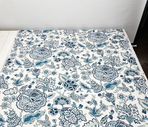 DURALEE FLOREBELA SAPPHIRE BLUE LARGE FLORAL LEAF MULTIUSE FABRIC BY YARD 54"W - Picture 3 of 6
