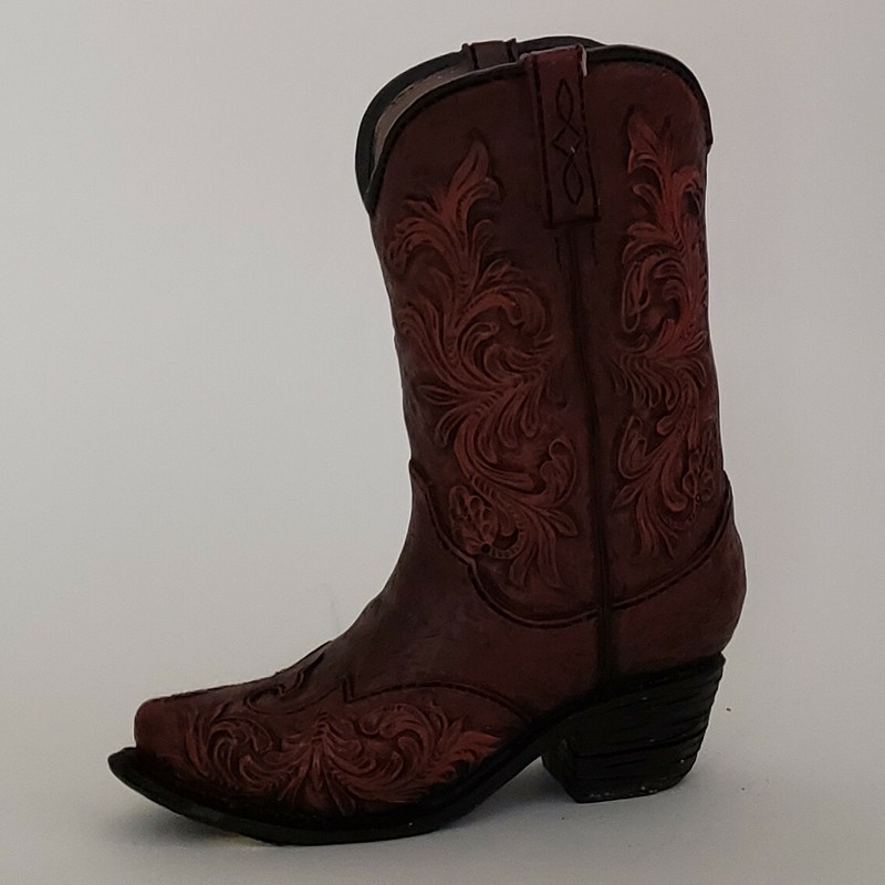 Western Cowboy Boot Pen Holder Office Decor
