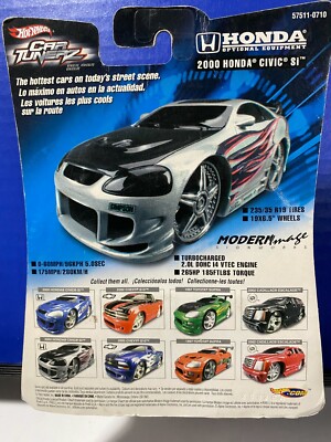 1/64 HOT WHEELS HOT CAR TUNERZ 2000 HONDA CIVIC Si SILVER WITH