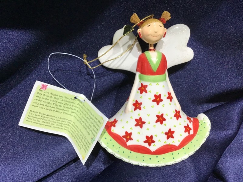 DEBBIE TAYLOR KERMAN TREE ANGELS & FLUFFY FRIENDS CHRISTMAS ORNAMENT NEW! TAG!