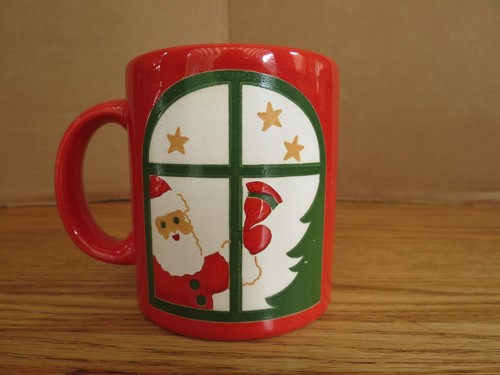 Waechtersbach Red Christmas Tree Mug Santa in Window 12 oz. - Picture 2 of 8