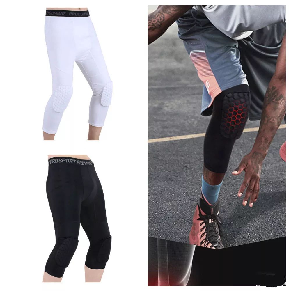 Men Basketball Tights Capri Leggings Protect Knees Compression