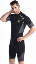 ZCCO Men's Wetsuit 1.5mm Premium Neoprene Back Zip Shorty Scuba Dive Skin SMALL