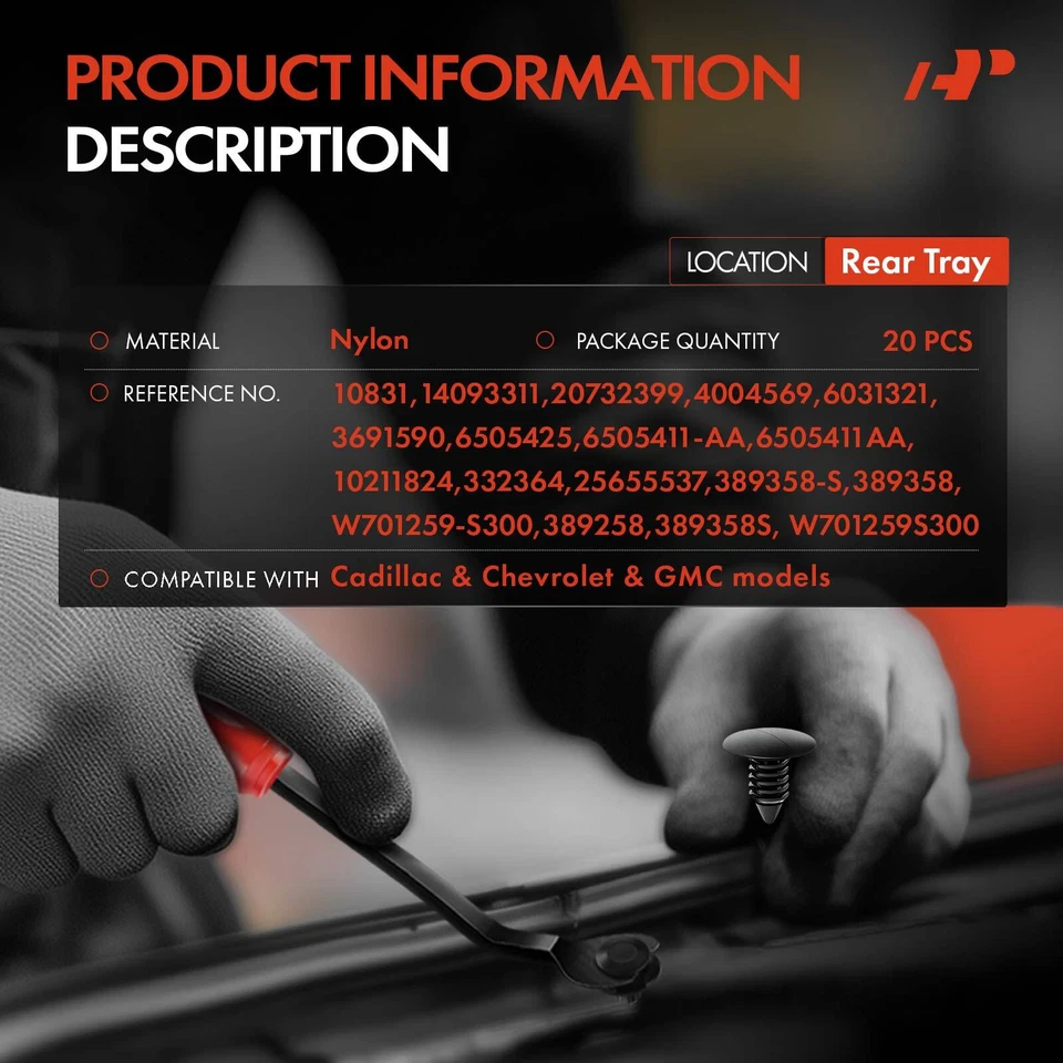 A-Premium 20 piezas 7,94 mm guardabarros parachoques protector retenedor clips cabeza única para Chevy Foto 2 de 4