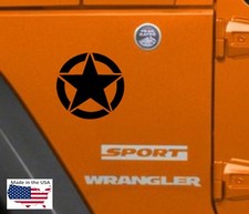 Military Star Hood Door Window Truck Vinyl Decals 3 Sizes Fits Jeep Wrangler