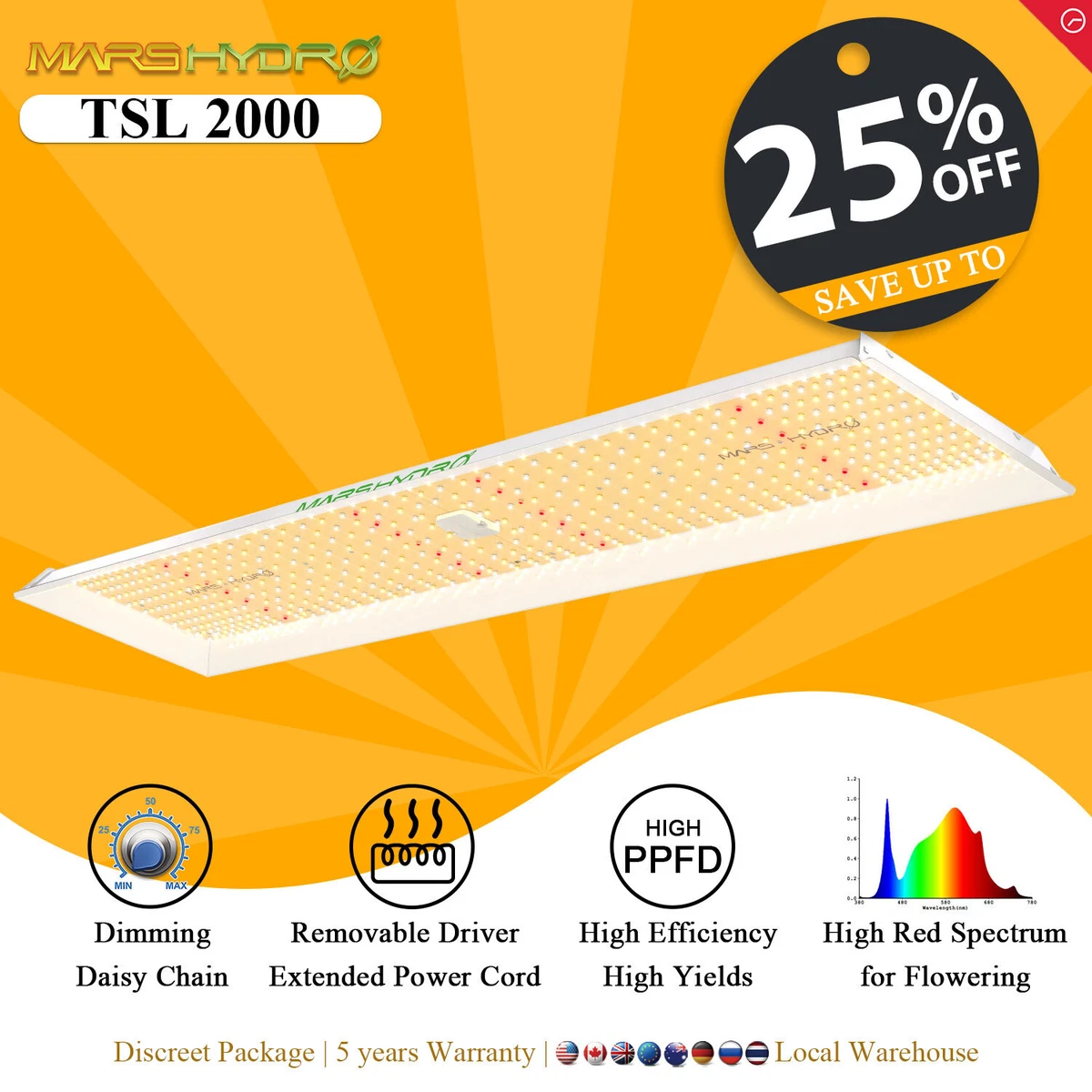 Mars Hydro TSL 2000 LED Grow Light Dimming Full Spectrum Indoor Plant Veg Bloom