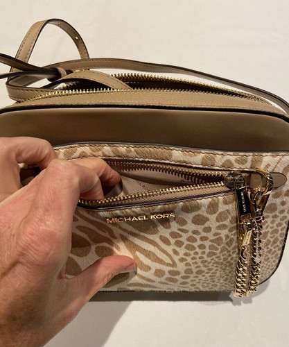 Michael Kors Camel Chain Jet Set Travel Crossbody Large Bag Purse NWT New w Tags - Picture 6 of 10