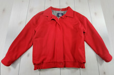 Vtg. WOOLRICH 100% Wool Jacket Lined Full Zip Red Made in USA Women's Large O9