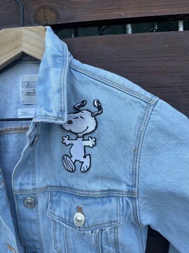 Peanuts Snoopy Zara Girls Denim Jacket Size 8 - Picture 2 of 3