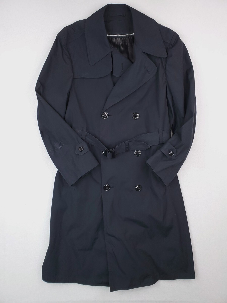 Military Trench Coat Mens 38S Black Shade 385Army All