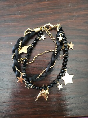 Disney Couture Tinkerbell Gold and Black 14ct Gold Plated Bracelet