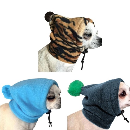 Drawstring Adjustable Hat Winter Leisure Dog Hat Solid Color Mini Pet Hat