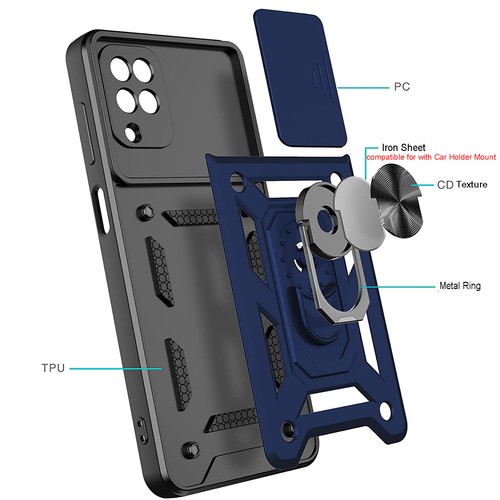 For Samsung Galaxy A42 5G Magnet Ring Kickstand Case Camera Lens Slide Protector - Picture 21 of 26