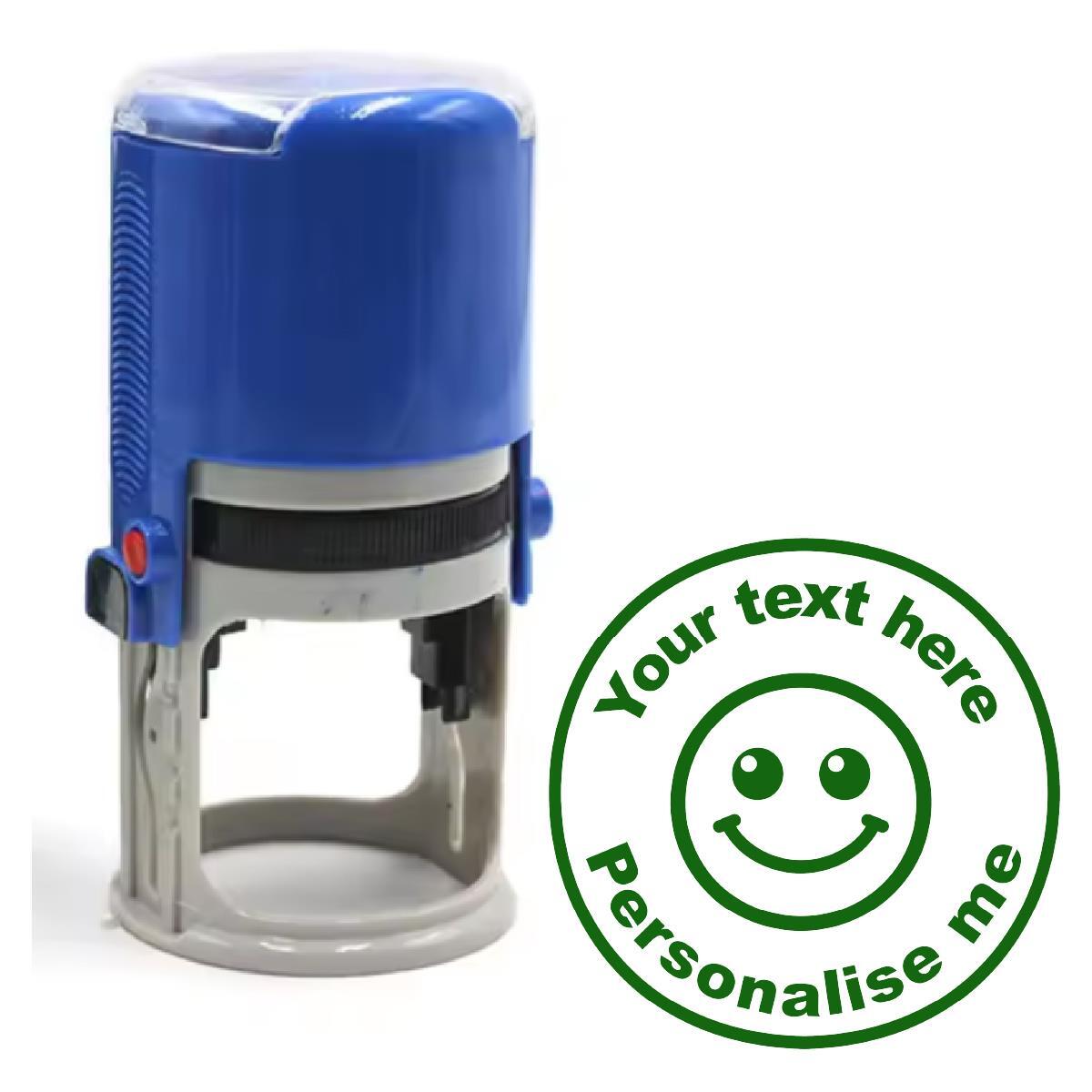 Personalised Stamp Smiling Happy Face 30mm Self inking stamper School Teachers