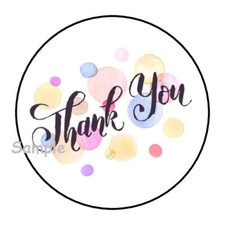 30 THANK YOU ENVELOPE SEALS LABELS STICKERS 1.5" ROUND GIFTS TAGS