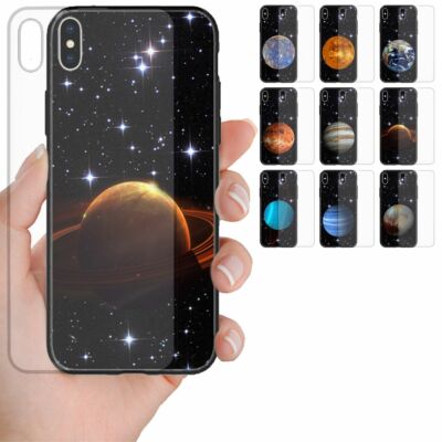 For OPPO Series - Planet Galaxy Tempered Glass Back Case Mobile Phone Cover #1