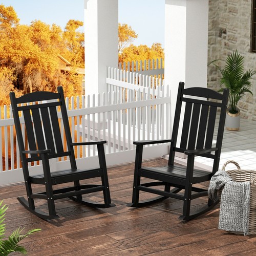 Set Of 2 Hdpe Plastic Outdoor Patio Rocking Chair For Garden Porch Backyard - Outdoor Patio Rocking Chair Sets Set Of 2 Hdpe Plastic Outdoor Patio Rocking Chair For Garden Porch Backyard - Outdoor Patio Rocking Chair Sets
