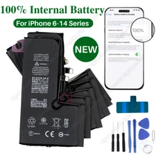 Lot For iPhone 14 13 12 11 8 7 Replacement Internal Battery with Adhesive + Tool