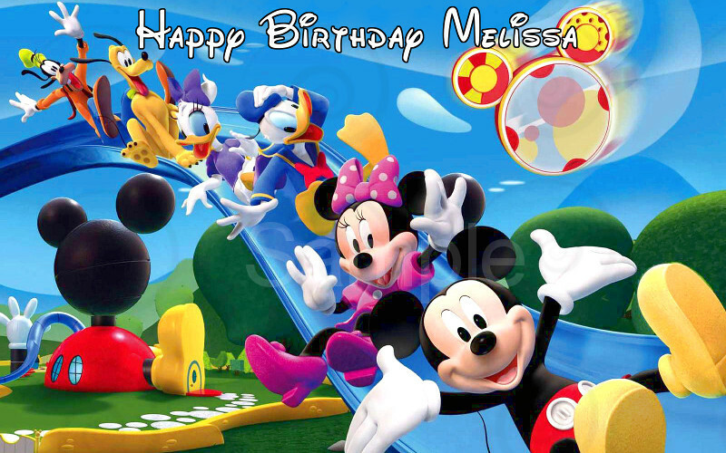 MICKEY MOUSE EDIBLE Birthday Cake Topper 7.5 Round £4.40 - UK
