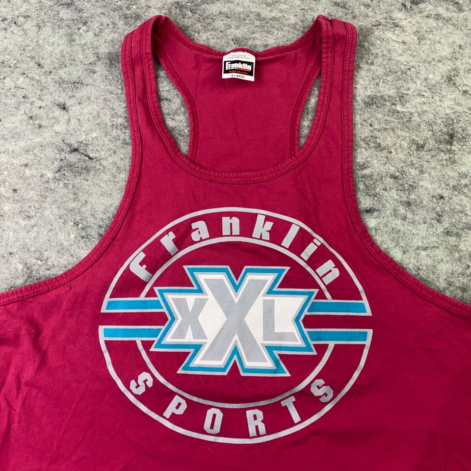 Винтажная спортивная мужская рубашка Franklin XL красная без рукавов майка хлопок США 80-е - Изображение 2 из 4