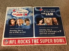 2010 SUPER BOWL XLIV CONCERT VH1 Poster Print Ad RIHANNA JUSTIN BIEBER PITBULL