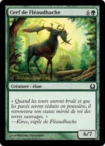 MTG Magic RTR FOIL - Axebane Stag/cerf de Fléaudhache, French/VF - Picture 1 of 1