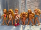 MATTEL LOT OF 6 BARBIE DOLL ASSORTMENT 5 CHELSEA & ONE 1994 VINTAGE KELLY LOT 4