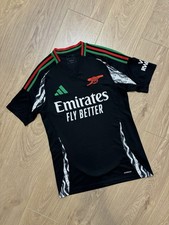 Adidas Arsenal Soccer Jersey 2024-25 Away Football Shirt Black Size S