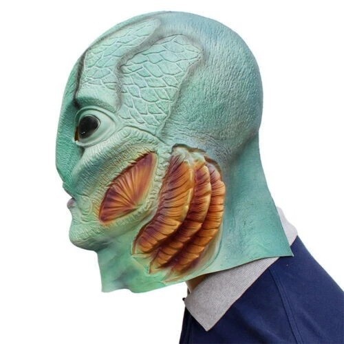 Hellboy Abe Sapien Mask HB Cosplay Helmet Latex BPRD Halloween Costume Prop - Picture 5 of 5