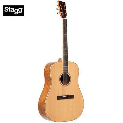 Stagg Series 45 Dreadnought Flamed Mahogany Back/Sides Acoustic Guitar SA45 D-FM