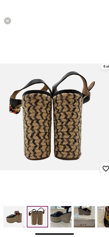 SANDALIA PLATAFORMA ALPARGATA MARC JACOBS ROWAN TALLA 11, VENTA AL POR MENOR $395 Foto 2 de 4