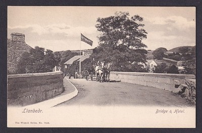 Wales Merionethshire Harlech LLANBEDR Victoria Hotel & Bridge um 1900/10 Postkarte