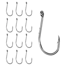 50Pcs Bait Holder Fishing Hook, Double Barbed Fishing Hooks, 1/0#, Black