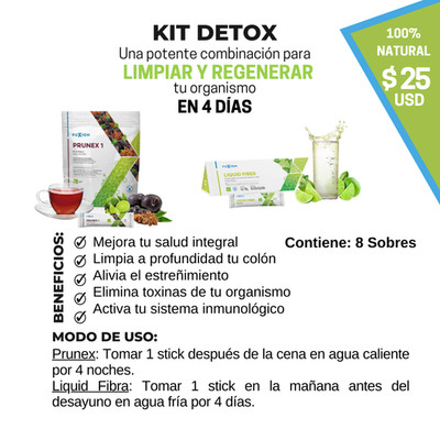Detox Fuxion, 8 Stick Treatment for 4 days/ Tratamiento Desintoxicar 