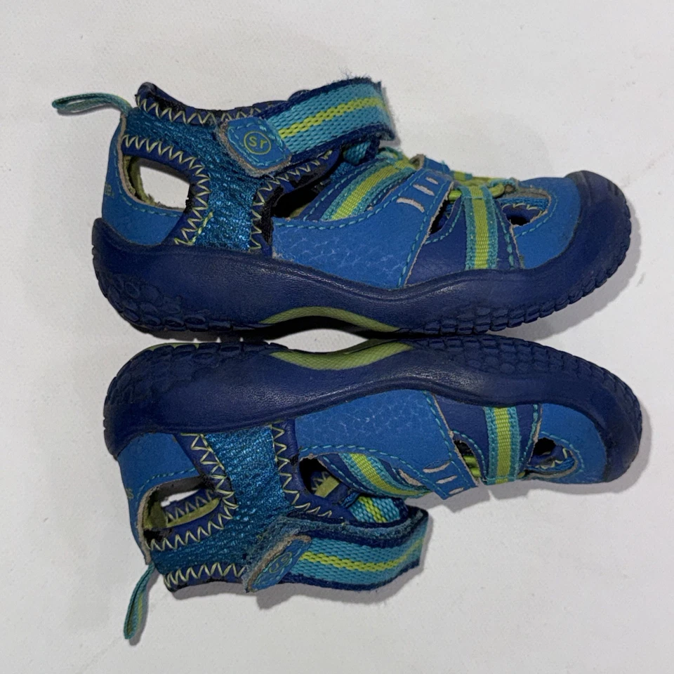 Stride Rite Bebé Riff Niños Cuero Azul Gorpcore Zapatilla Sandalias Niño Talla 3.5W Foto 2 de 4