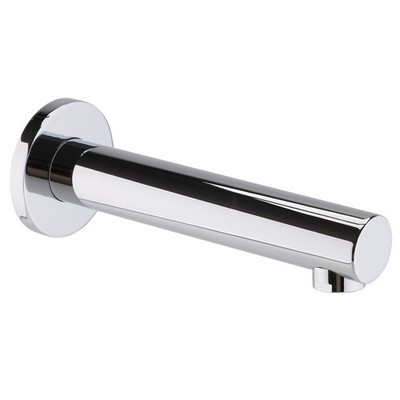 Wand-Wannenauslauf Chrom rund gerade Messing 192 mm Ausladung 1/2 BSP