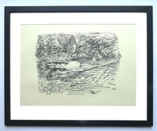 Alfred Kubin " Suicida " Litografia 1922/88, firmata e incorniciata!