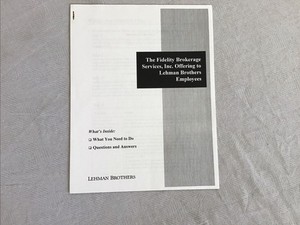 1997 Defunct Lehman Brothers Holding Fidelity Brokerage Offering Lehman Brothers