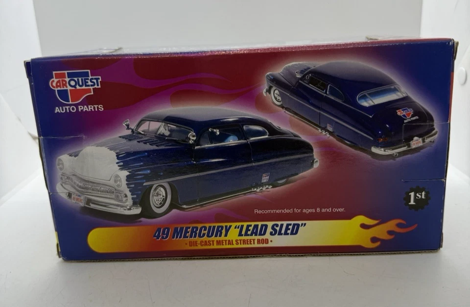 First Gear 49 Mercury “Lead Sled” Blue 1:25 Car Quest Die Cast Metal Street Rod - Image 3 of 4
