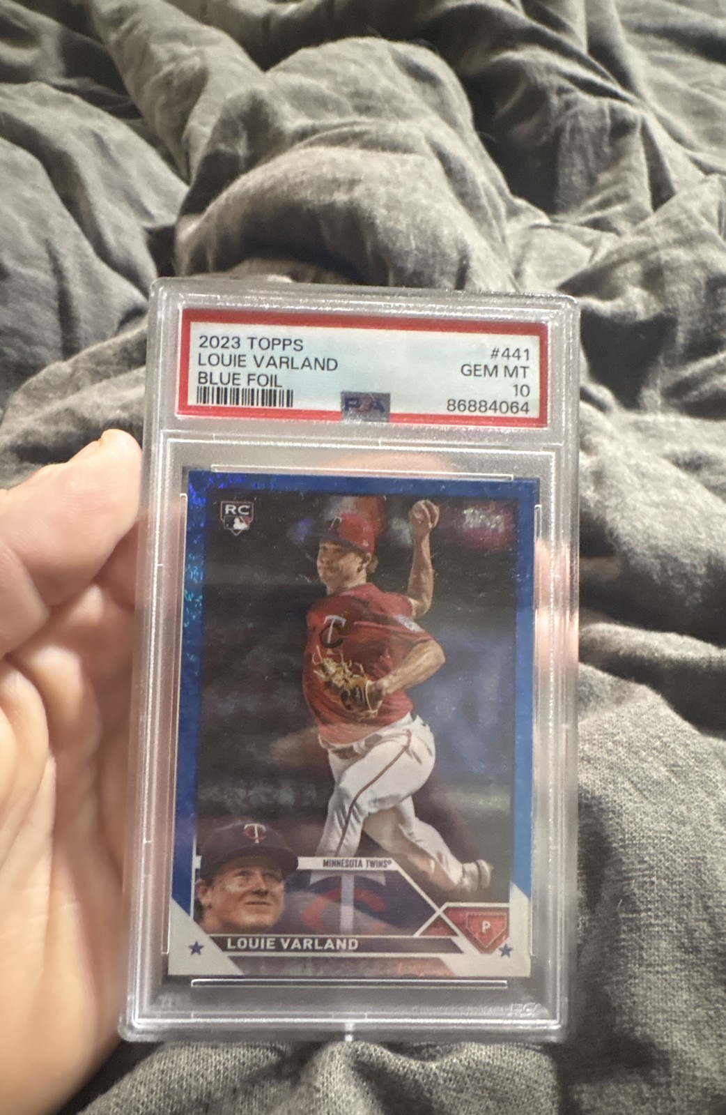 2023 Topps Series 2 - Louie Varland #441 Blue Foil /999 (RC)