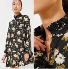 NWT Tuckernuck Midnight Garden Black Floral Drop Waist Tate Mini Dress Sz S*Y15