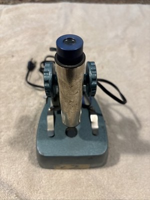 Vintage GE GSS M120 Microscope with Wooden Carry Case. Untested