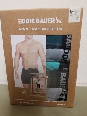New Eddie Bauer Mens 6 Pack Jersey Boxer Briefs.
