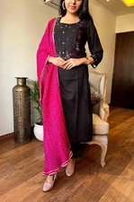 Women Khadi Cotton Ethnic Kurti Set Designer Party Wear Kurta Pant Dupatta Set