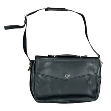 Vintage Coach Briefcase Leather Legacy Lexington Messenger Bag Black Silver 6457