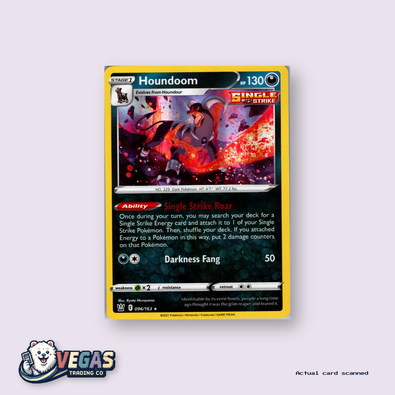 Pokémon Houndoom Holo Rare Holo Card - 096/163 - Battle Styles - NM