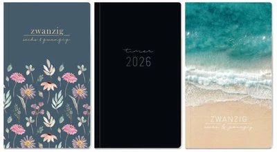 HÄFFT-VERLAG GMBH Häfft Monatskalender Kalender Taschenplaner Pocket slim A6+ für 2026 zur Auswahl