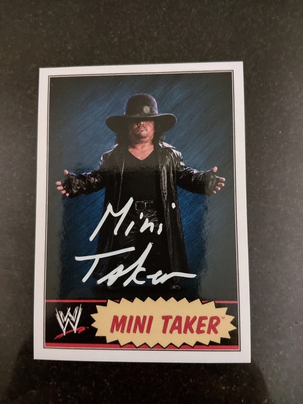 WWE WWF MINI TAKER UNDERTAKER SIGNED AUTO CUSTOM CARD