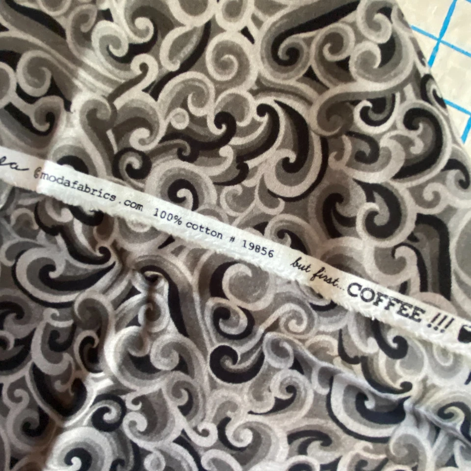 1 YD Brew Moda Fabric Gray Quilting Cotton Prints - Image 3 of 4